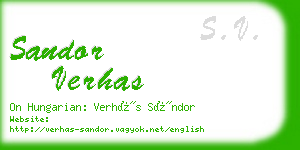 sandor verhas business card